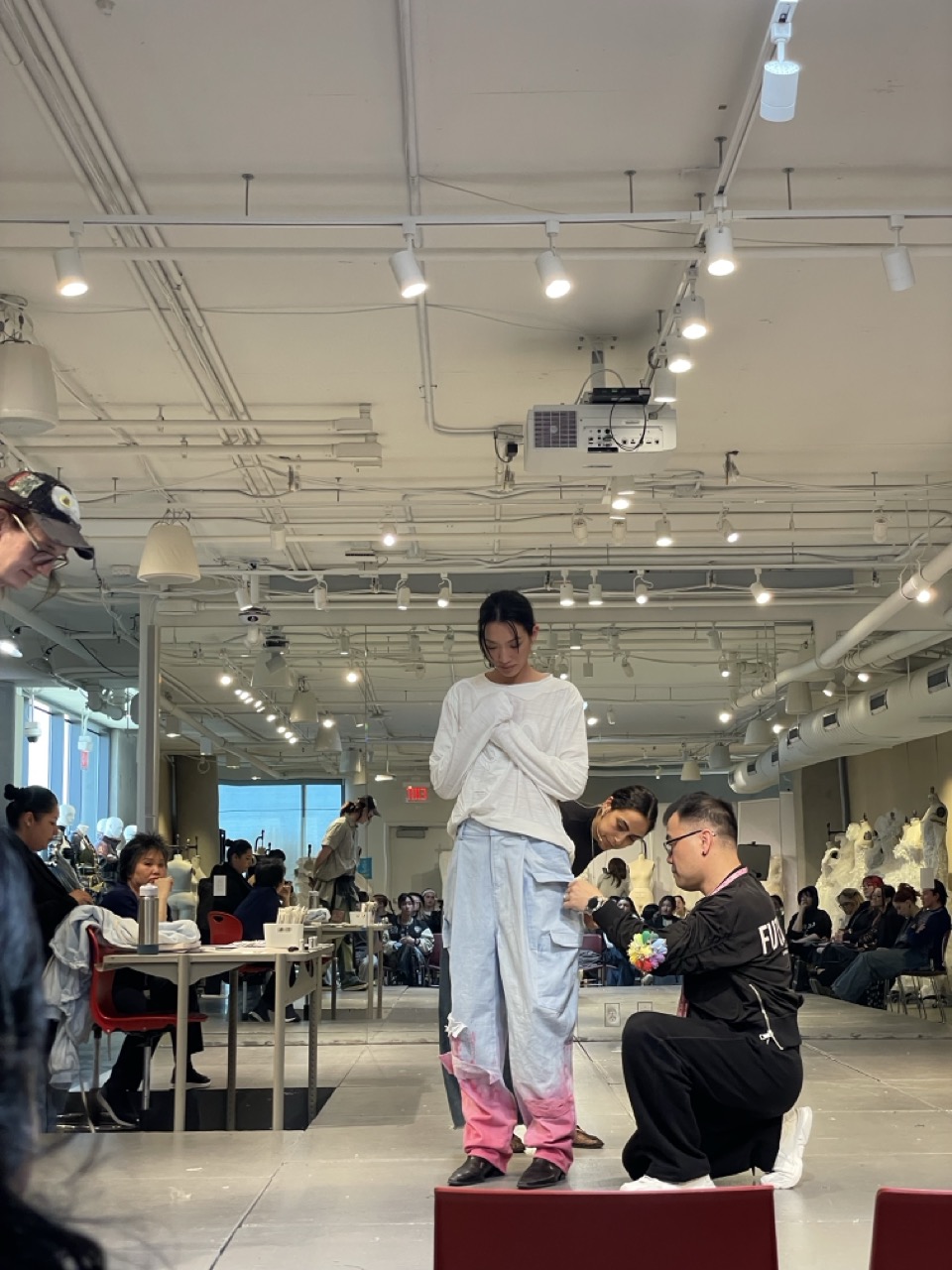 Backstage: model standing